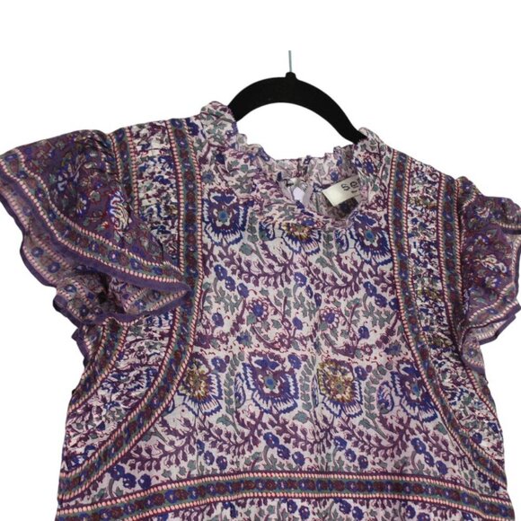Sea New York Purple Floral Midi Dress Size Xtra Small - Picture 4 of 11